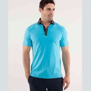 Lululemon Freestyle Spry Blue Polo Shirt large